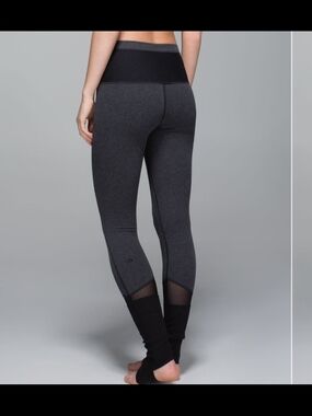 Lululemon Charcoal High-Waist Leggings with Mesh Panels